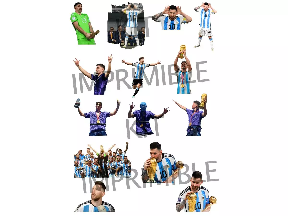 Kit Imrimible Stickers Selección Argentina - 3
