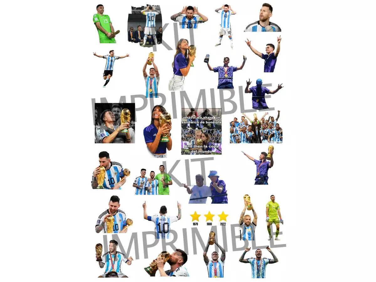 Kit Imrimible Stickers Selección Argentina - 4