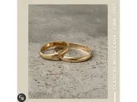 Alianzas clásicas Oro 18k S/costura Casamiento 3g