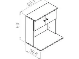 Mueble para microondas colgante c/2 puertas MCR060 - Imagen 6