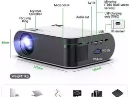 Proyector de vídeo TD60 HD, 1080P, LED, NUEVO - Imagen 3