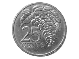 TRINIDAD y TOBAGO Moneda 25 Cents 1993 Flor Nac. - Imagen 2