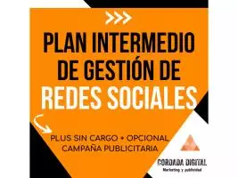 Gestión de Redes Sociales- Plan intermedio mensual
