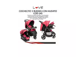 Cochecito para bebé 3 ruedas + Huevito Love ♥