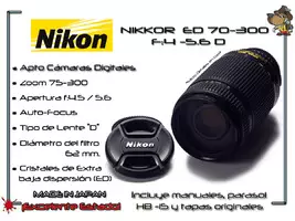 Lente Nikon 70-300 F:4 Ed Autofocus Apto Digital - Imagen 2