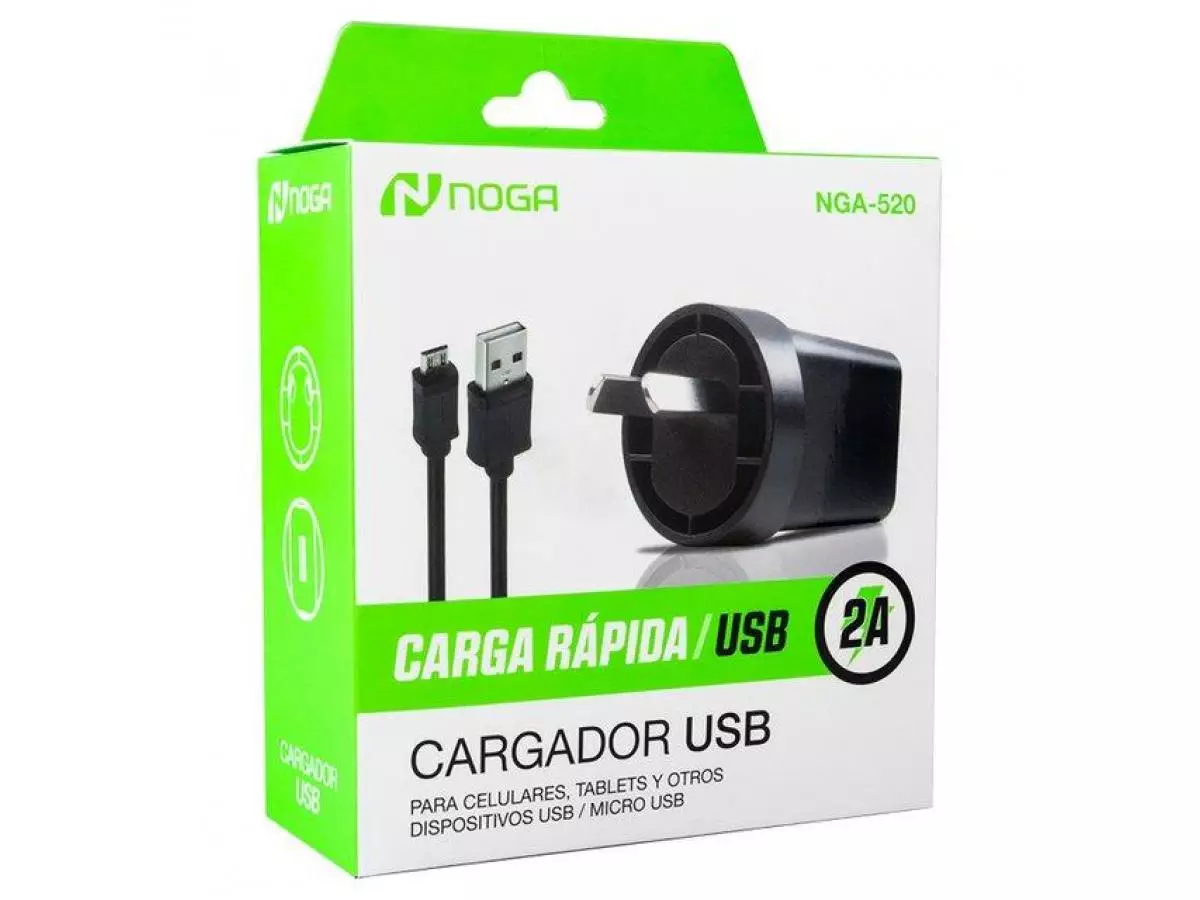 CARGADOR DE 220V A USB 2A NOGA NGA-520 - 1